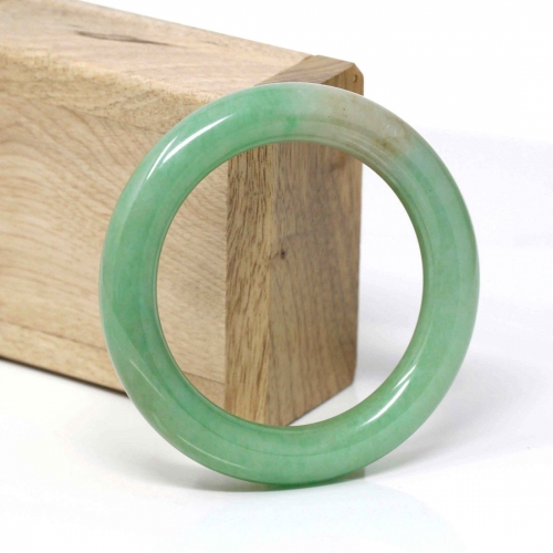 Genuine Burmese Green Jadeite Jade Bangle Bracelet ( 53.1 mm) #316