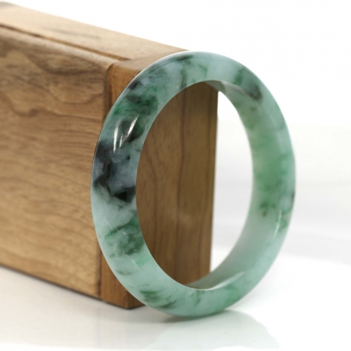 Genuine Burmese Forest Green Jadeite Jade Bangle Bracelet (56.23 mm) #706